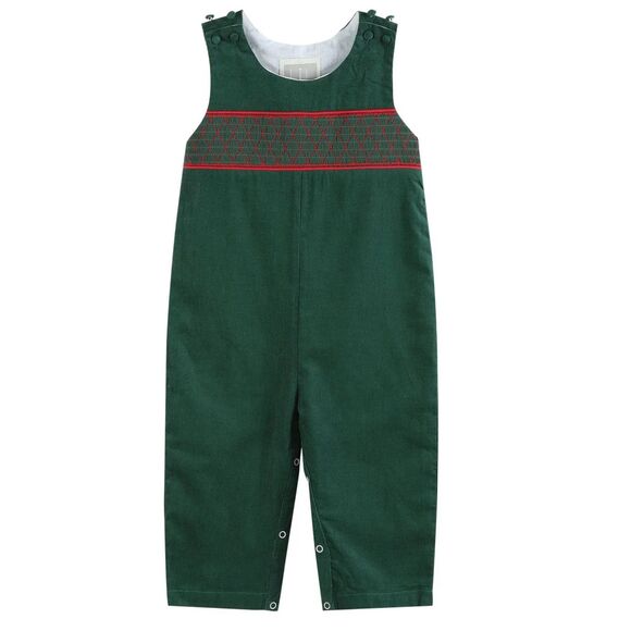 Lil Cactus GREEN CHRISTMAS SMOCKED OVERALLS, $46 C28 - Picture 1 of 8